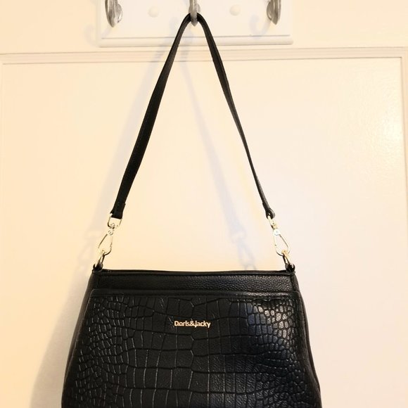 Doris & Jacky Alligator-Embossed Leather Shoulder Bag - Picture 16 of 16